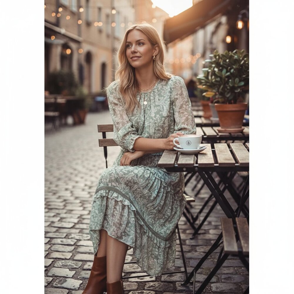 NWT Lost + Wander Down to the River Midi Dress